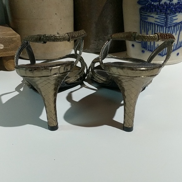 Calvin Klein Gold High Heeled Sandals - Picture 3 of 8
